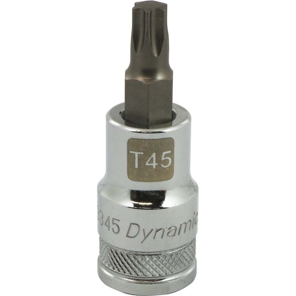 Tools 1/2 Drive Torx Head, T45 Bit Regular Length, Chrome Socket